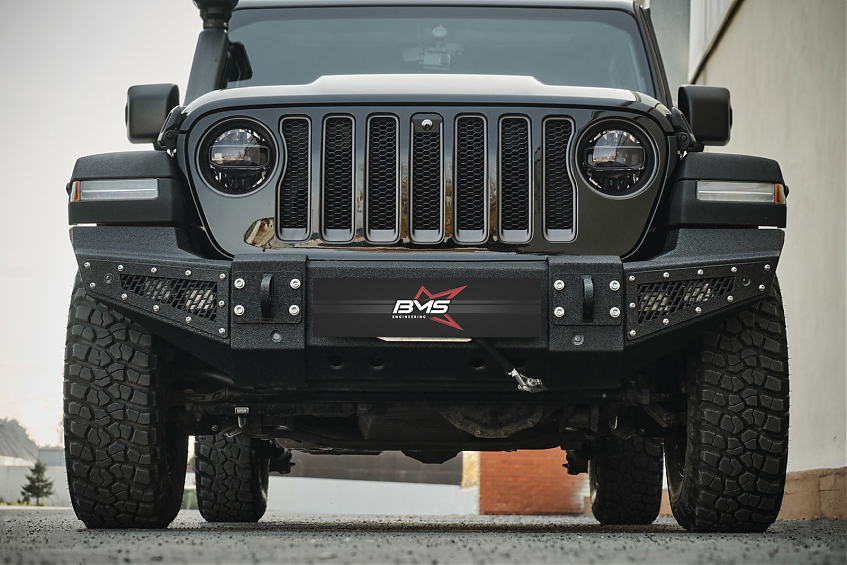 Бампер силовой передний BMS PRO-Line для Jeep Wrangler JL \ Gladiator JT 2018-2024