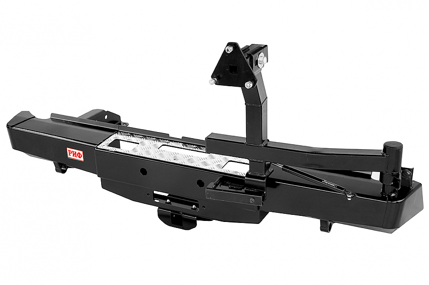 Бампер задний силовой Nissan Navara D40 (2005-2014) площадка д/лебёдки, квадратом под фаркоп,калитка