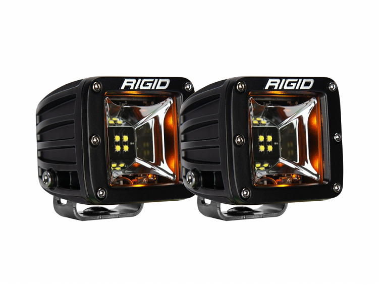 Светодиодные фары Rigid Radiance Scene (4 светодиода) - Янтарная подсветка (пара)