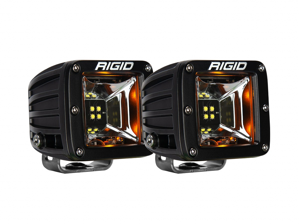 Светодиодные фары Rigid Radiance Scene (4 светодиода) - Янтарная подсветка (пара)