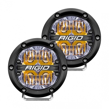 Светодиодные фары Rigid 360 Серия 4 дюйма Водительский свет – Янтарная Подсветка (Пара)