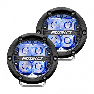 Светодиодные фары Rigid 360 Серия 4 дюйма Дальний свет – Синяя Подсветка (Пара)