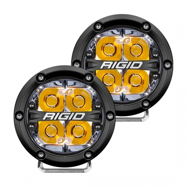 Светодиодные фары Rigid 360 Серия 4 дюйма Дальний свет – Янтарная Подсветка (Пара)