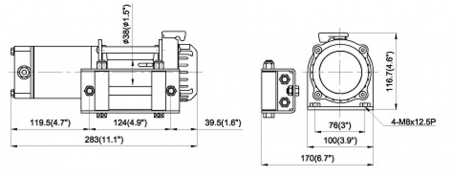 Лебедка электрическая для квадроцикла (ATV) ComeUP Cub 2 12V (EAC)