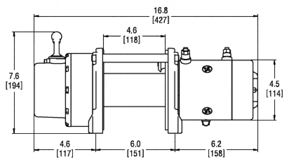 Лебедка спортивная автомобильная электрическая для внедорожника Warn 9.0Rc  HAWSE ( Короткий барабан )