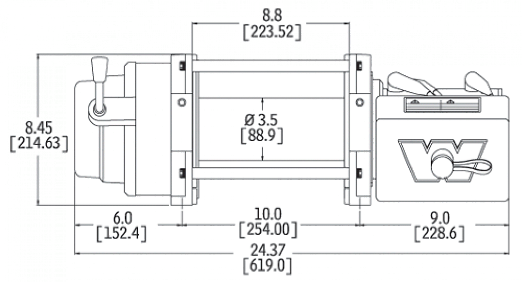Лебедка автомобильная электрическая для внедорожника Warn M12000  12V CE
