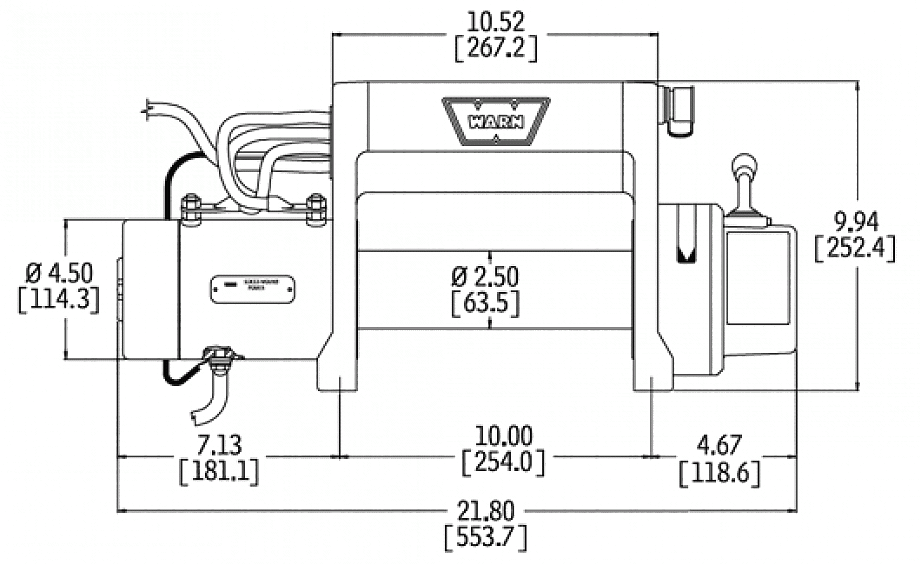 Лебедка автомобильная электрическая для внедорожника Warn XD9000i  стальной трос