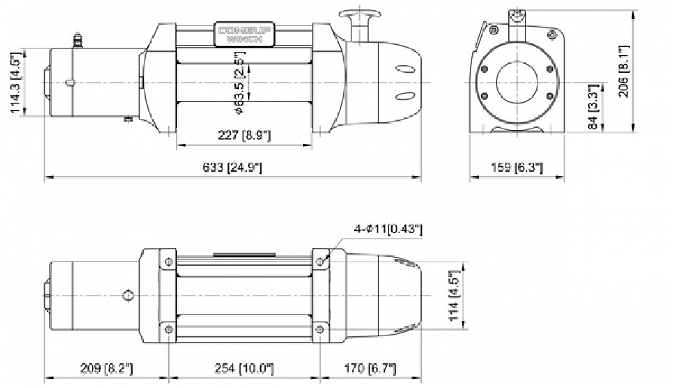 Лебедка автомобильная спортивная электрическая COMEUP Seal MadX 8.0s 12V LD (EAC)