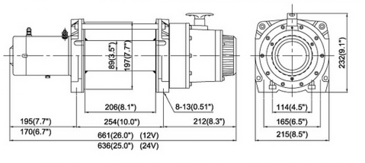 Лебедка электрическая индустриальная COMEUP DV-15 24V (EAC)
