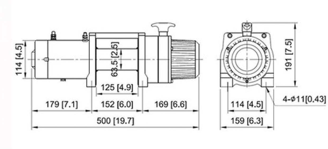 Лебедка автомобильная электрическая COMEUP Cap-9.0s 12V (EAC) короткий барабан синтетика