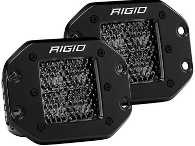 Светодиодные фары Rigid D-серия PRO (4 светодиода) - Рабочий свет - Врезная установка (пара) Midnight Edition