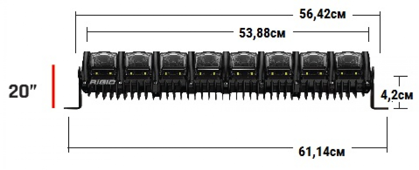 Светодиодная балка 20 ” RIGID Adapt – Адаптивный свет (56 светодиодов)