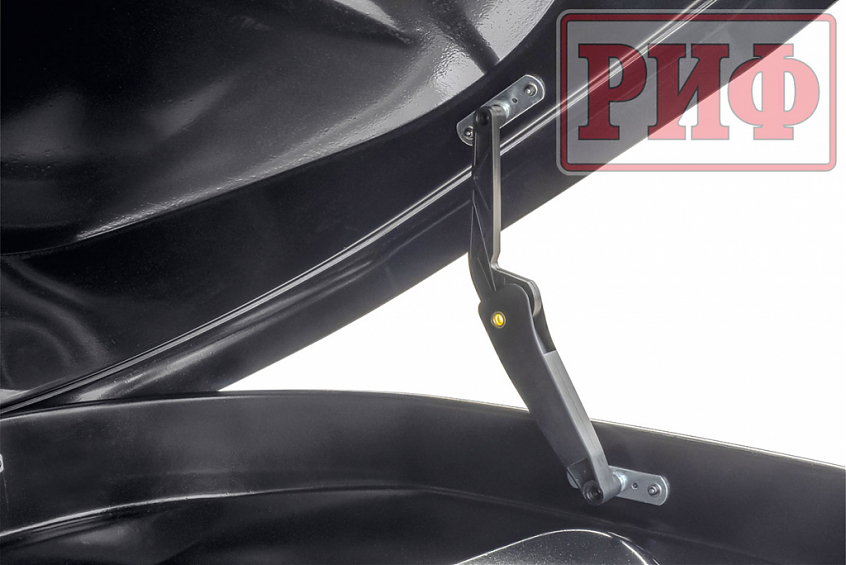 Автобокс на крышу РИФ Туризм-М 360 л черный глянец, двусторонний