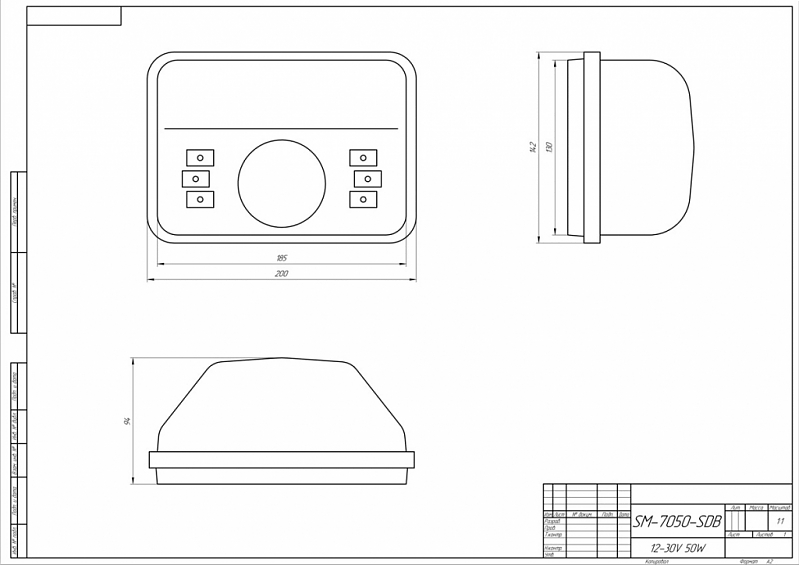 Светодиодная фара РИФ 50W LED