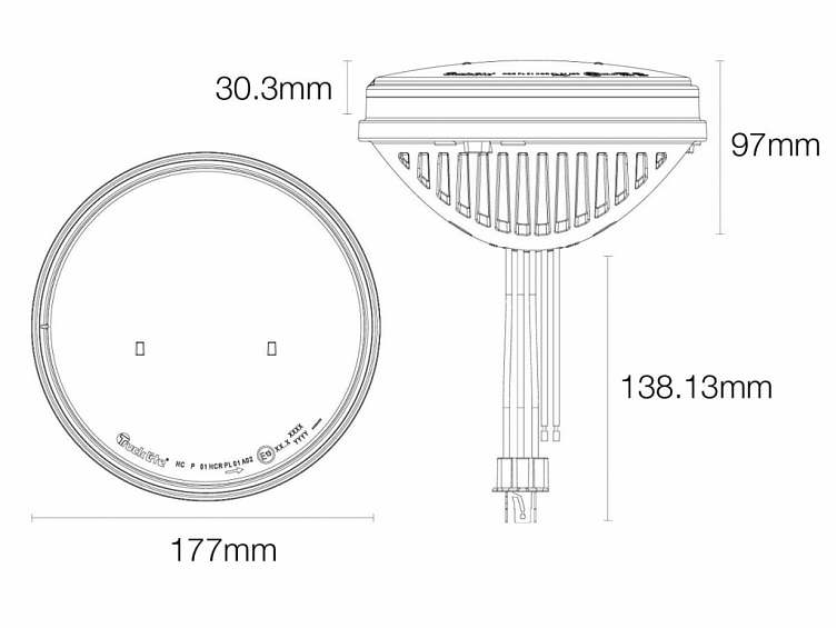 Фара головного света Truck-lite 7 дюймов ECE-сертификация (1 шт.) Для мотоциклов и Внедорожников