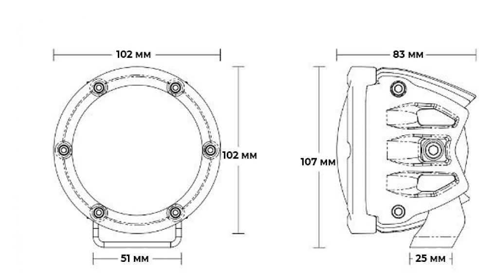 Светодиодные фары Rigid 360 Серия 4 дюйма Рабочий свет – Белая Подсветка (Пара)