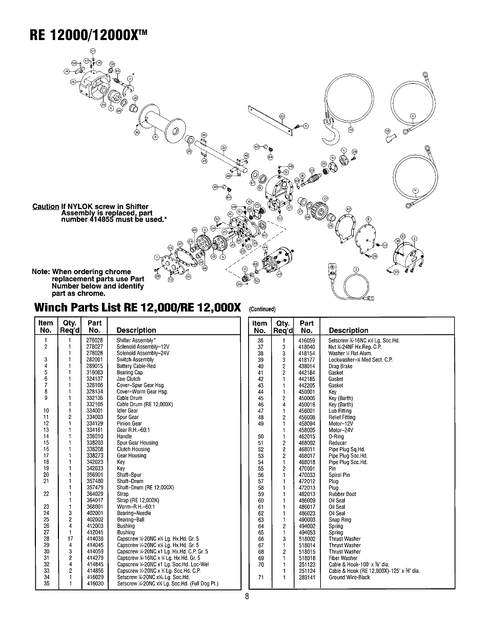 Крышка переходного редуктора лебедки Ramsey 200-300 в сборе