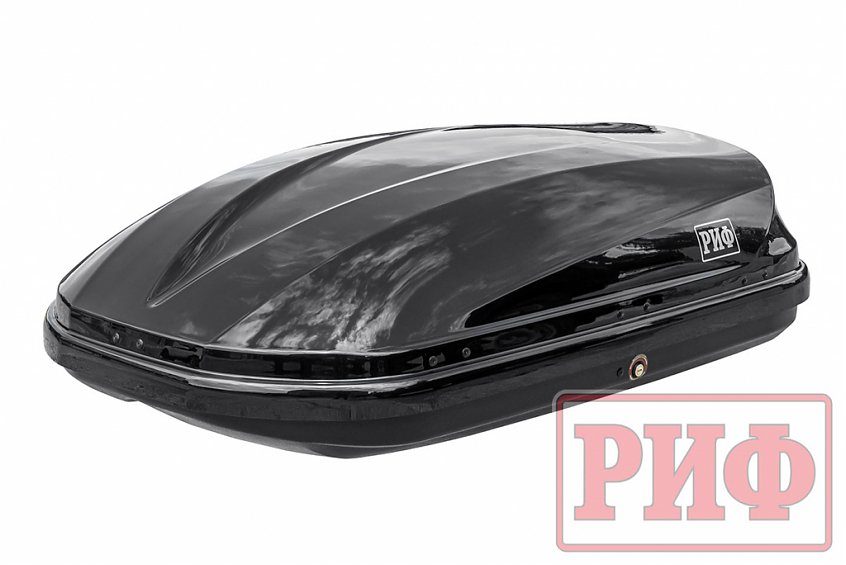 Автобокс на крышу РИФ Туризм-М 360 л черный глянец, двусторонний
