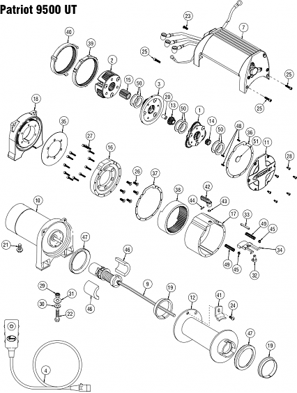 Внешнее кольцо редуктора (№38) лебедки Ramsey 9500 UT