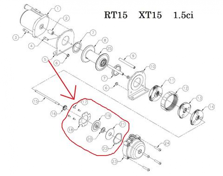 тормоз в сборе для лебедки Warn 1.5 Ci , RT/XT 15