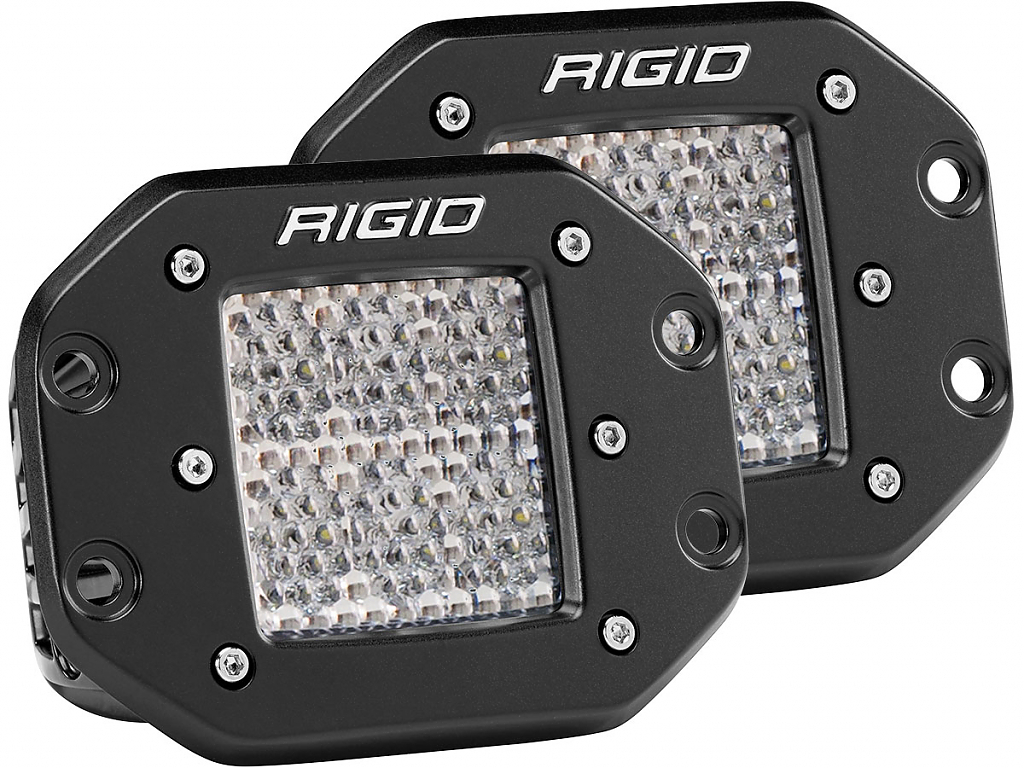 Светодиодные фары Rigid D-серия PRO (6 светодиодов) -  Рабочий свет - Врезная установка (пара)