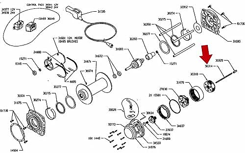 вал приводной для лебедки Warn series 9DC основной / shaft 9dc