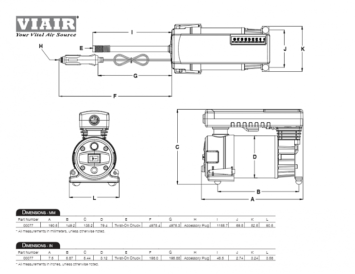 Компрессор переносной 12V VIAIR 77P