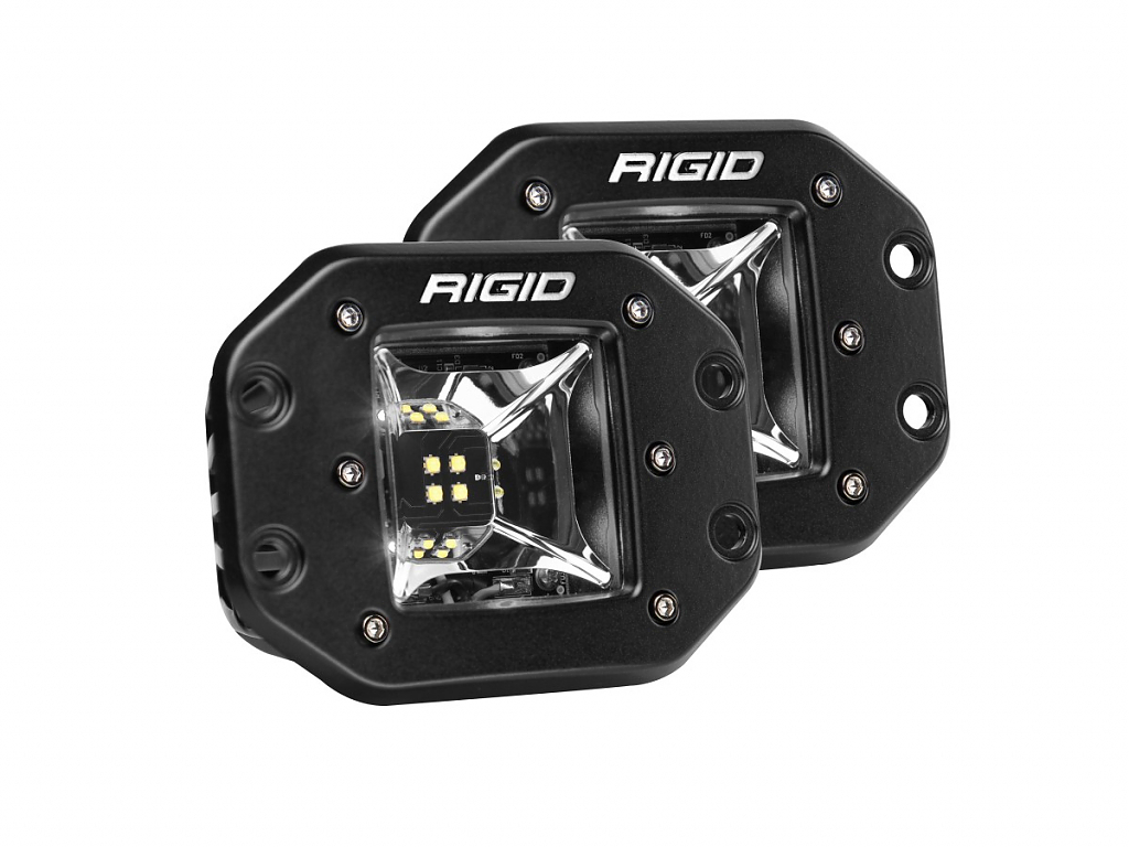 Светодиодная фара Rigid Radiance Scene (4 светодиода) - Белая подсветка - Врезная установка (пара)