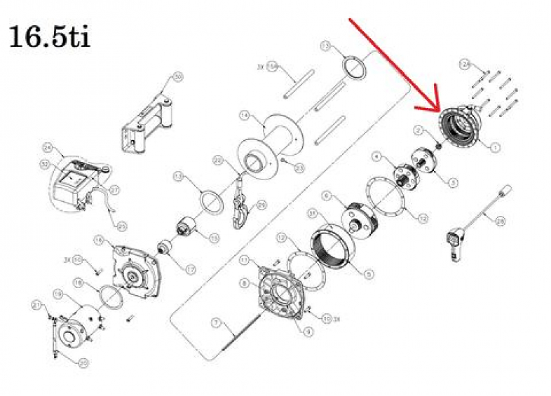 корпус редуктора лебедки Warn 16,5Ti