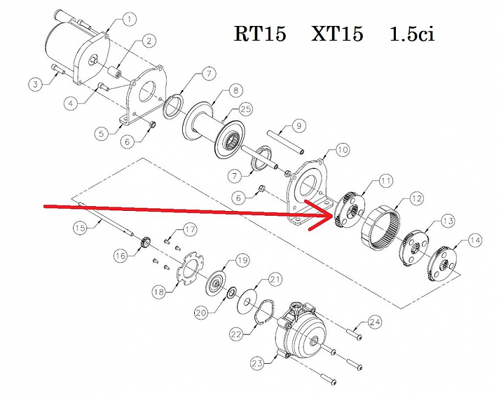 3 ступень редуктора Warn 1.5ci  RT15  XT15