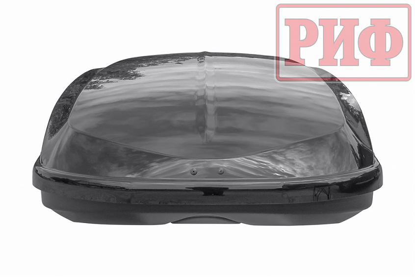 Автобокс на крышу РИФ Курорт 360 л черный глянец, двусторонний