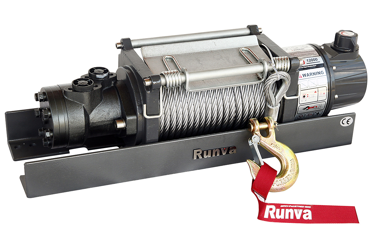 Лебёдка индустриальная гидравлическая Runva 12000 lbs 5700 кг Лебёдка индустриальная гидравлическая Runva 12000 lbs 5700 кг