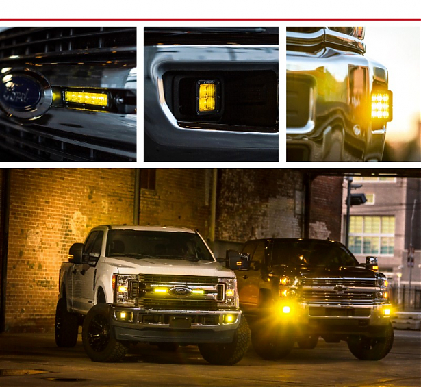 Светодиодная балка Rigid SAE-Серия SR6″ (6 светодиодов) Отборный жёлтый противотуманный свет (пара)