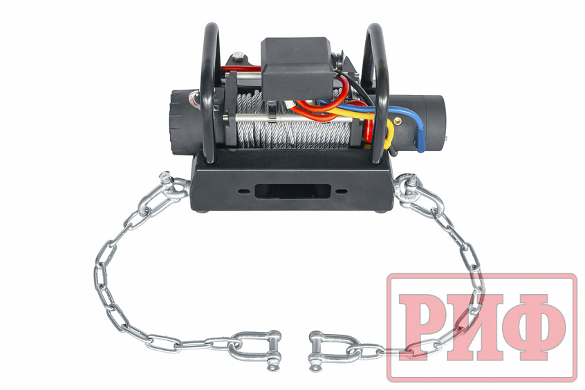 Лебёдка переносная Runva10000S c площадкой на цепях и проводами (стальной трос)
