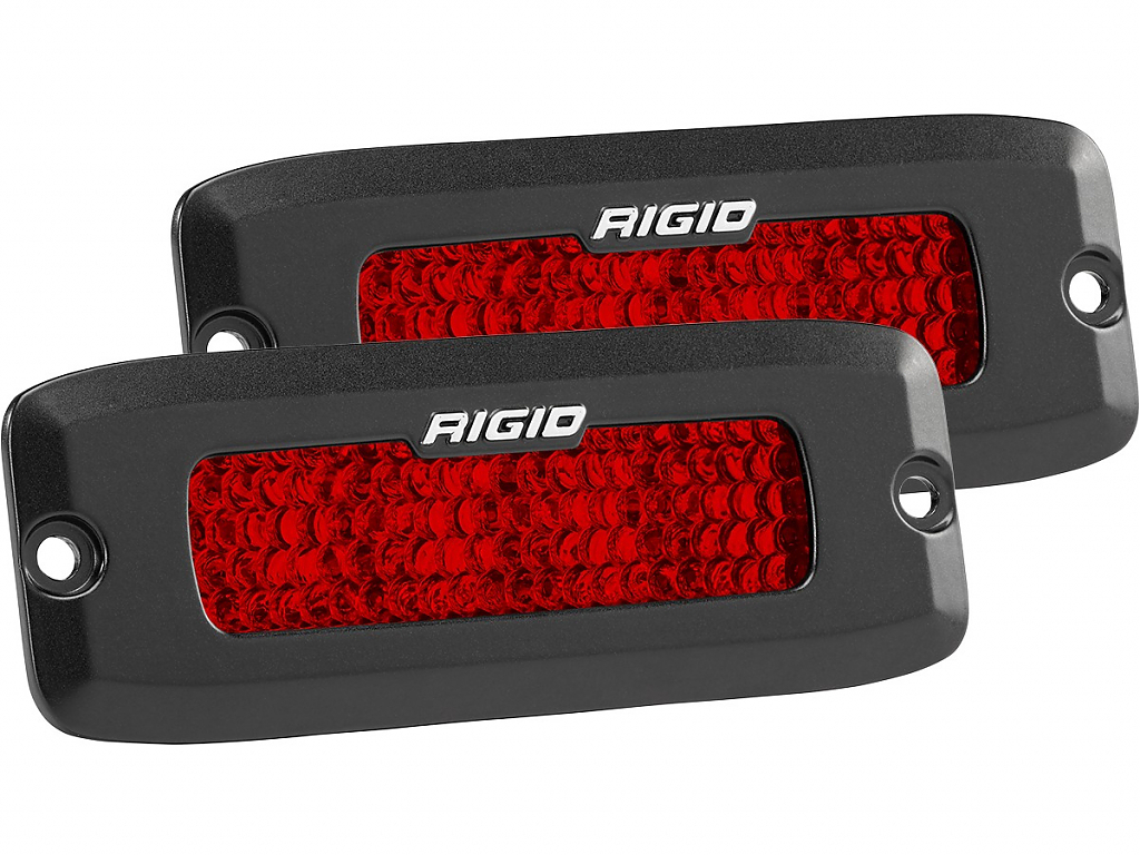 Задние фонари Rigid SR-Q Серия - Красный цвет (пара) - Врезная установка