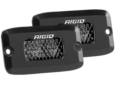 Миниатюрная светодиодная фара Rigid SR-M Серия PRO (2 светодиода) - Рабочий свет - Врезная установка (пара) Midnight Edition