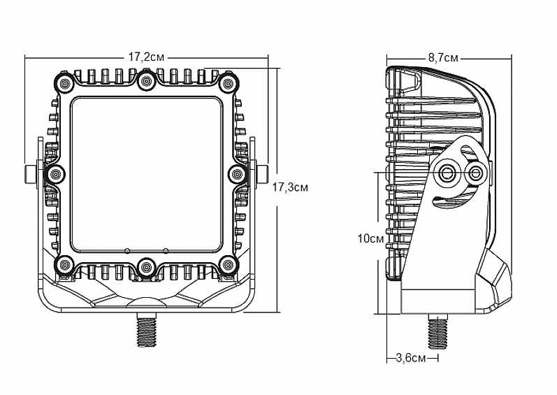 Светодиодные фары Rigid SAE-Серия Q (16 светодиода) Дополнительный дальний свет (пара)