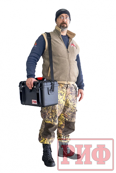 Лебёдка переносная для квадроциклов и снегоходов РИФ \ RUNVA 2500ASR c малой площадкой и проводами, синтетический трос (в защитном кейсе)