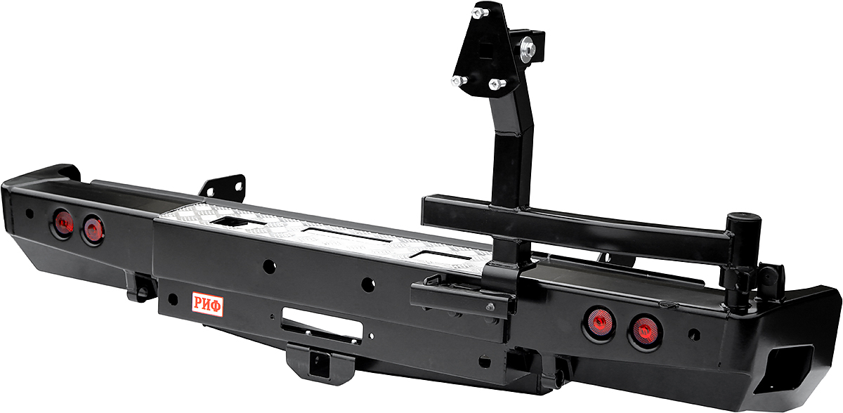 Бампер задний силовой Toyota Tundra 2007+ площ. д/лебёдки, квадрат под фаркоп, калиткой и фонарями Бампер задний силовой Toyota Tundra 2007+ площ. д/лебёдки, квадрат под фаркоп, калиткой и фонарями