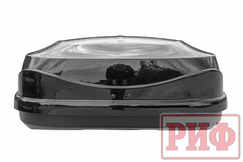 Автобокс на крышу РИФ Курорт 360 л черный глянец, двусторонний