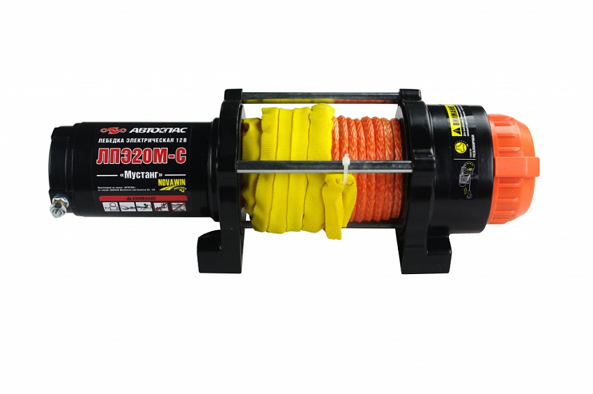 Лебедка электрическая Автоспас ЛПЭ20М-С Мустанг для квадроцикла ( синтетический трос )