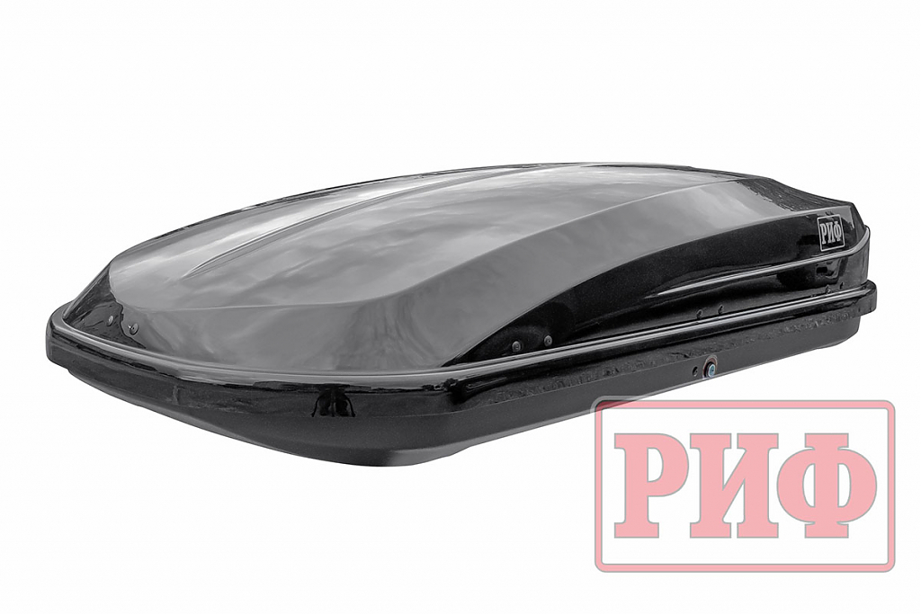 Автобокс на крышу РИФ Курорт 450 л черный глянец, двусторонний