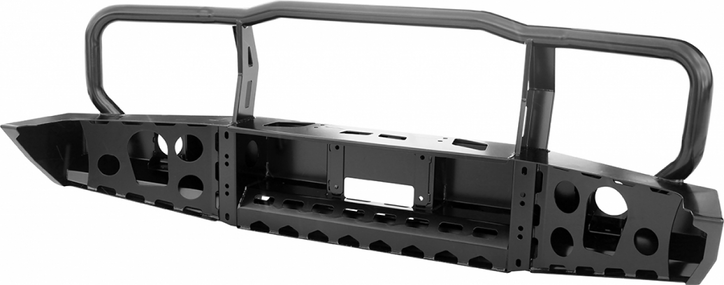 Бампер передний силовой Toyota Land Cruiser 76/78 2007+ c доп. фарами и защитной дугой