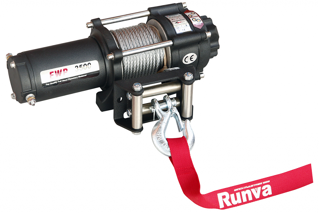 Лебёдка электрическая для квадроцикла 12V Runva 3500A lbs 1588 кг Лебёдка электрическая для квадроцикла 12V Runva 3500A lbs 1588 кг