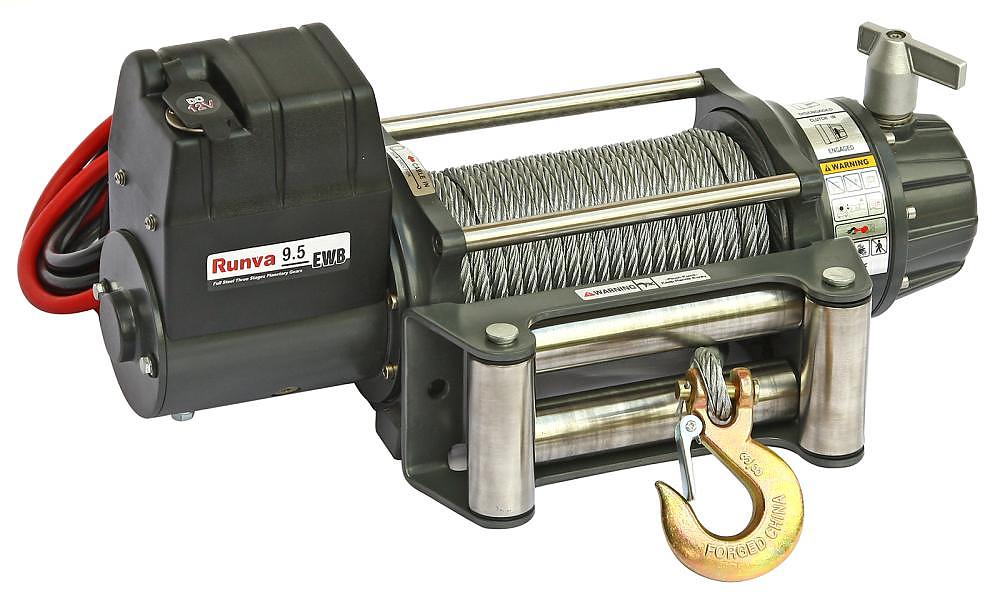 Лебедка автомобильная электрическая 12V Runva 9500 lbs 4350 кг (влагозащищенная)