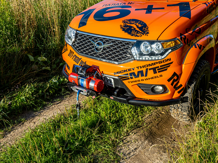 Бампер РИФ силовой передний УАЗ Патриот 2015+ с квадратом под фаркоп и защитой рулевых тяг стандарт