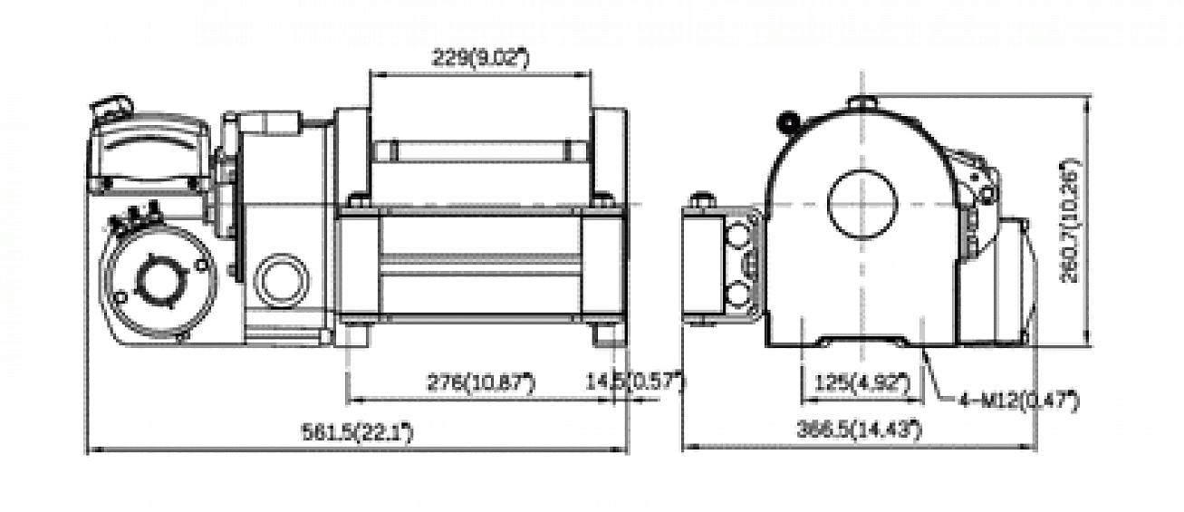 Лебедка электрическая индустриальная червячная ComeUP Wolf 8.5 (12В)