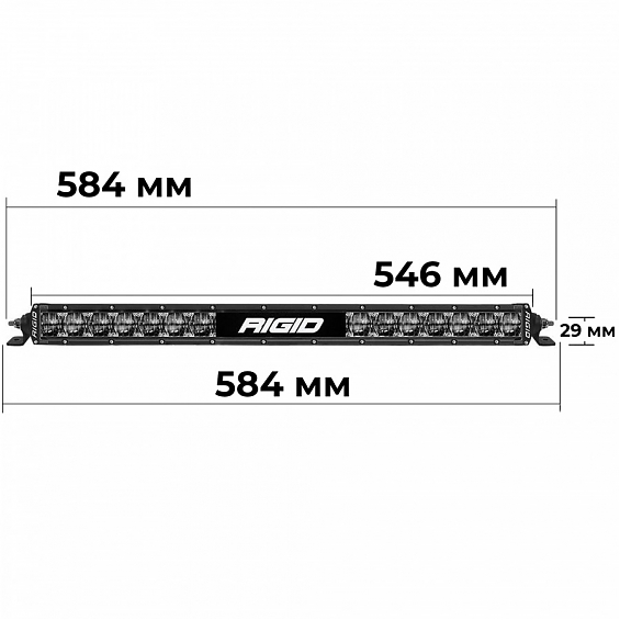 Светодиодная балка Rigid SAE-Серия SR20″ (24 светодиода) Дополнительный дальний свет + ДХО