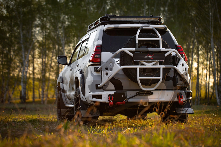 Бампер силовой задний BMS ALFA для Toyota Land Cruiser Prado 150 2009-2017