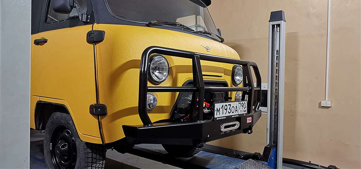 Бампер РИФ силовой передний УАЗ Буханка усиленный с защитной дугой